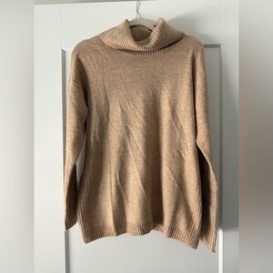 LOFT Classic Tan Cowl Neck Sweater